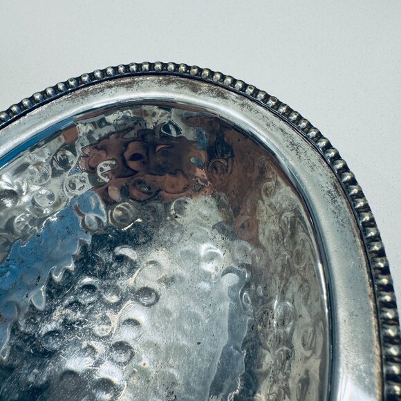 Vintage Silverplated Candy or Trinket Dish Bowl Oval Patina - Picture 7 of 9